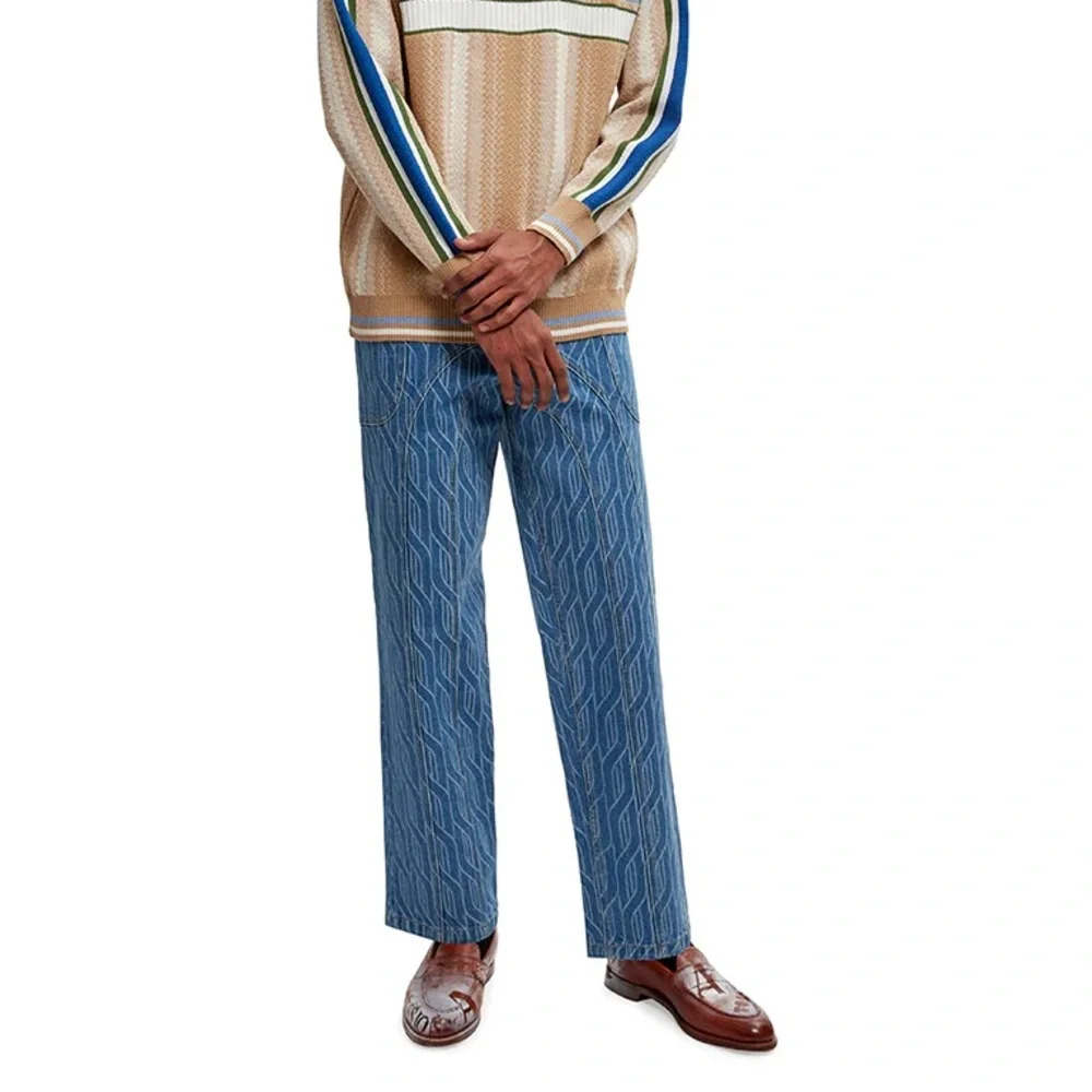 $400 Ahluwalia Size S(30”) Low Rise Baggy Loose Fit Laser Jeans NWT - Picture 4 of 9
